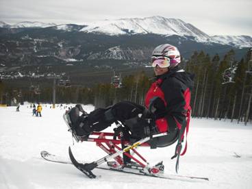 Sarah Holm, of Baraboo, Wisc., back at home on the slopes of Breckenridge, Colo., last winter.<br />(photo: Make-A-Wish Foundation)”></p>
<p><font face=