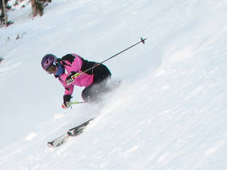 Ski diva Kristen Ulmer carves up Snowbird's formidable Great Scott.