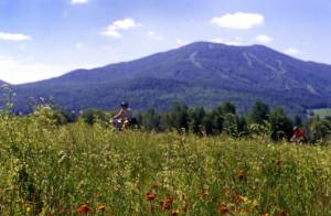 Mountain biking in the shadow of Vermont's Burke Mountain. (photo: KTA)