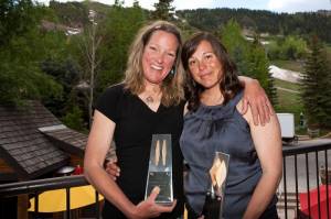 Copper Mountain's Debbie Caves and Sabrina Straszewski show off their Double Diamond Awards presented by Colorado Ski Country USA last week at their annual meeting in Aspen, Colo. (photo: Jeremy Swanson)