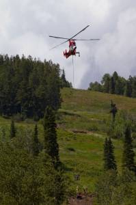 Construction was underway this summer on Aspen's new Tiehack Express chairlift on Buttermilk Mountain. (photo: ASC)