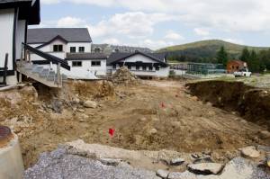 Erosion damage to Killington's Snowshed base lodge from Tropical Storm Irene. (photo: Killington Resort)