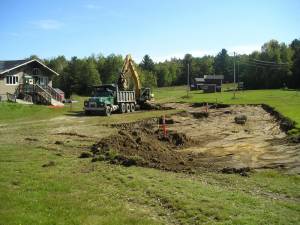 Earth work is already underway for Mt. Abram's temporary base lodge. (photo: Mt. Abram)