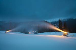 Arapahoe Basin snowmakers yesterday were putting the finishing touches on the Colorado resort's High Noon in advance of Thursday's opening. (photo: Dave Camara)