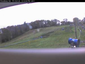 Although Connecticut's Woodbury Ski Area has announced plans to open on Saturday there was no sign of a snowmaking effort as of late Friday afternoon. (photo: Woodbury Ski Area)