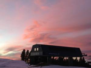 The sun sets on Thursday afternoon over Vail's Chair 26 on the eve of the Colorado ski and snowboard resort's season opening. (photo: Vail Resorts)