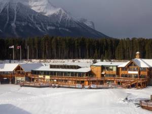 Final preparations were underway on Monday for Lake Louise's ski season opening, scheduled for tomorrow. (photo: Lake Louise)