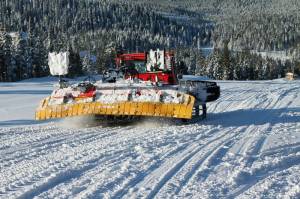 Mt. Washington's grooming staff was busy track packing the slopes this week in advance of the B.C. ski resort's early opening this Friday. (photo: Mt. Washington Alpine Resort)