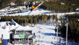 Joffrey Pollet-Villard launches out of the pipe during the Nike Open Freeski Superpipe Qualifiers at Breckenridge, Colo. (photo: Winter Dew Tour)