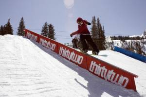 Utah's Brighton, Snowbasin and Park City Mountain Resorts have teamed up for a Friday night rail jam series this winter. (photo: Brighton Resort/Adam O'Neil)