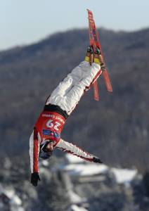 Olivier Rochon of Gatineau, Quebec, Canada, finishes second in Men's Aerials at the Canada Post Freestyle Grand Prix at Mont Gabriel in Sainte-Adele, Quebec, Canada on Sunday. (photo: Mike Ridewood/CFSA)