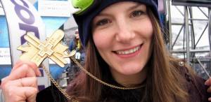 Montreal's Kaya Turski poses with X Games Gold in this file photo from January. (photo: CFSA)