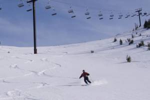 A skier enjoys fresh tracks at Brian Head on Monday. (photo: Brian Head Resort)