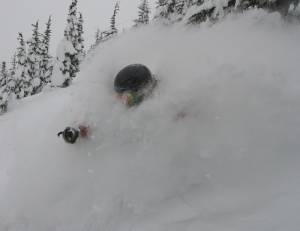 Alyeska skiers have seen more than their share of deep powder days this season. (photo: Simon Evans; Skier: Sam Cohen)