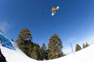 Nick Sibayan competes in the Cholula Triple Air on Saturday at Mountain High Resort in Wrightwood, Calif. (photo: Mountain High)