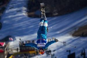 Heather McPhie, of Bozeman, Mont., wins the Moguls Championships on Friday at the 2012 Sprint U.S. Freestyle Nationals held at Stratton Mountain in Vermont. (photo: Kirk Paulsen)