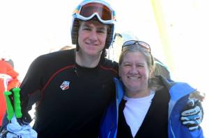 Ryan Cochran-Siegle, downhill gold medalist from the 2012 Junior World Ski Championships in Roccaraso, Italy, poses with his mother - 1972 Olympic slalom gold medalist Barbara Ann Cochran (photo: Pentaphoto/Marco Tacca)