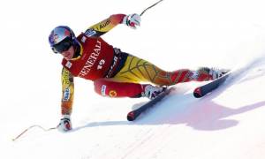 Canadian ski racer Erik Guay, of Mont-Tremblant, Quebec, heads for a ninth-place finish on Friday in a World Cup super G in Kvitfjell, Norway. (photo: Pentaphoto/Alpine Canada)