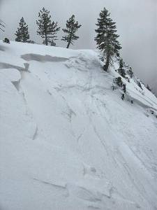 The crown of an avalanche that killed a backcountry skier near Alpine Meadows, Calif. on Thursday. (photo: Sierra Avalanche Center)