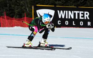 Julia Mancuso charges to super G gold at the Nature Valley U.S. Alpine Championships at Colorado's Winter Park Resort on Friday. (photo: USSA/Tom Kelly)