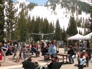 Spring sunshine on the Plaza Deck at Snowbird (file photo: FTO/Marc Guido)