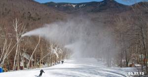 Loon was making snow again last week to keep the New England ski season going. (photo: Loon Mountain)