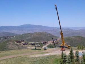 Workers are busy at Deer Valley this summer replacing the Utah ski resort's Deer Crest chairlift with a high-speed detachable model. (photo: Deer Valley Resort)