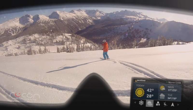 snowboard goggles with hud