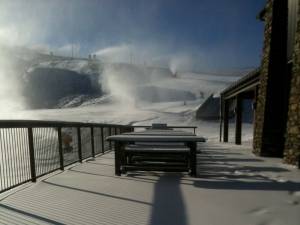 Snowmakers were hard at work on Sunday morning at Snow Park getting the New Zealand ski resort ready to open in coming days. (photo: Snow Park NZ)