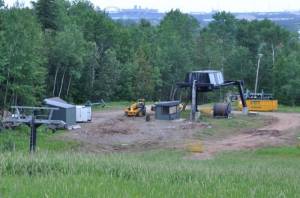 Workers dismantle the existing Spirit Express chairlift at Spirit Mountain in Duluth, Minn. (photo: Spirit Mountain)