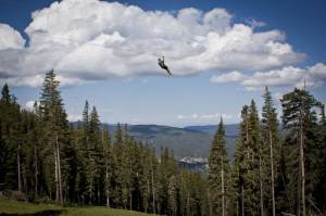 Guests try the highest elevation zipline in the United States at Angel Fire Resort in New Mexico. (Photo: Business Wire)