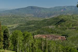 The Ziegler Reservoir construction site in 2011, as seen from  Snowmass ski area. (file photo: Denver Museum of Science and Nature)