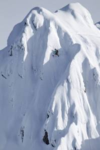 A competitor clings to the kitchen wall during Friday's Extreme Day of the 2012 World Heli Challenge, held on Mt. Albert near Lake Wanaka, New Zealand (photo: Tony Harrington)