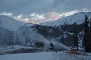 Friday dawns with snowmaking at A-Basin. (photo: Arapahoe Basin Ski Area)