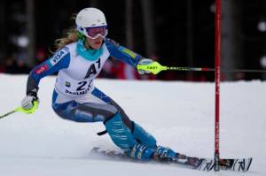 Resi Stiegler, of Jackson Hole, Wyo., finishes in the World Cup points for her second straight race, a slalom on Sunday in Semmering, Austria. (photo: Mitchell Gunn/ESPA)