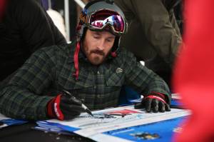 Seth Wescott signs autographs during the World Cup Snowboardcross weekend in Telluride, Colo. (photo: USSA/Sarah Brunson)