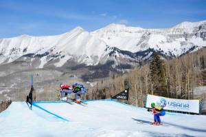 Colorado's San Juan mountains form a stunning backdrop on Thursday for World Cup ski cross racing in Telluride. (photo: Tom Kelly)