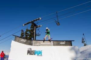 Noah Morrison, of Vernon, British Columbia, Canada, wins Wednesday's Park competition at The North Face Park and Pipe Open Series' second stop at Whistler Blackcomb. (photo: Ilana Barkusky/MSI)