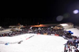 A large crowd gathers in Lake Placid, N.Y. over the weekend for World Cup aerials competition. (photo: USSA/Sarah Brunson)