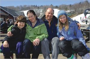 The Cairns family (L to R): Sam, Cathy, Bill and Erin (photo: Bromley Mountain Resort)