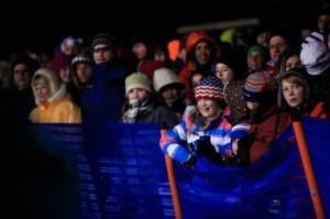 Fans watch the aerials finals at the 2013 Visa FIS Freestyle World Cup Friday night at Deer Valley Resort in Park City, Utah (photo: Sarah Brunson/U.S. Ski Team)