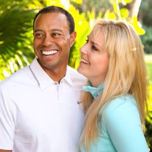 Professional golfer Tiger Woods and American ski racer Lindsey Vonn (photo: Facebook)