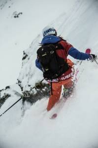 Austria's Lorraine Huber on the Bec des Rosses (photo: FWT/D. Daher)