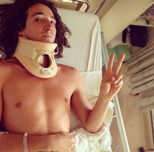 U.S. Snowboarding athlete Luke Mitrani is currently recovering from a fractured neck in a Christchurch, New Zealand hospital. (photo: Instagram)