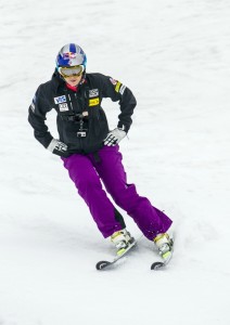 Ski racer Lindsey Vonn got back on skis over the weekend in Portillo, Chile, for the first time since a season-ending knee injury on Feb. 5, 2013. (photo: Red Bull Content Pool)