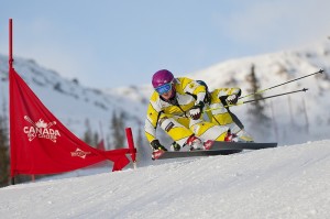 Canada's Kelsey Serwa, currently training following knee surgery, is shown here racing in Nakiska. (file photo: Alpine Canada)