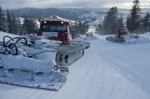 Squaw Valley and Alpine Meadows have invested in five new groomers for this winter. (file photo: Hank deVre)