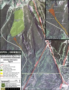 Snowmass' Burnt Mountain egress plan approved Friday by the U.S. Forest Service (image: USFS ROD)