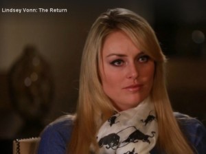 Lindsey Vonn sits down with Steve Porino for a 30-minute interview that will air Friday on USN. (photo: Universal Sports)