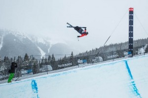 Gus Kenworthy competes in the Copper superpipe on Sunday. (photo: MSI)